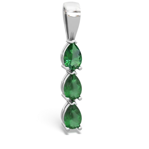 Lab Emerald Lab Created Emerald with Genuine Emerald and Genuine Smoky Quartz Three Stone pendant Pendant