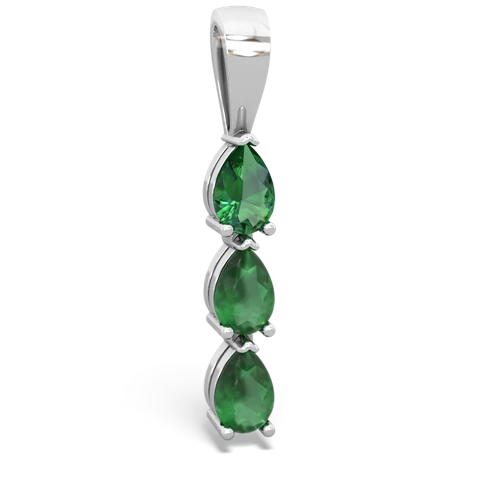 lab emerald-emerald three stone pendant