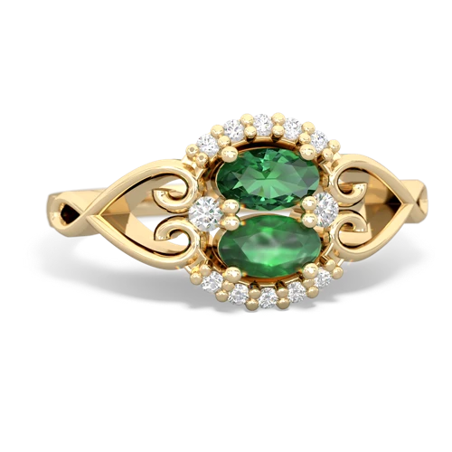 lab emerald-emerald antique keepsake ring