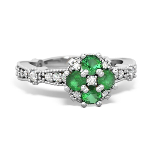 lab emerald-emerald art deco engagement ring