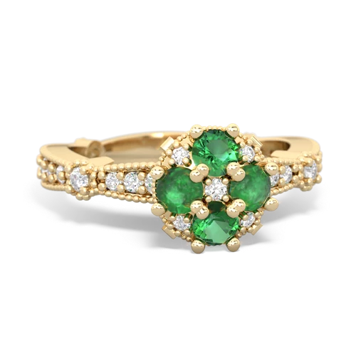 lab emerald-emerald art deco engagement ring