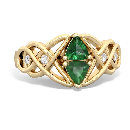 lab emerald-emerald celtic knot ring