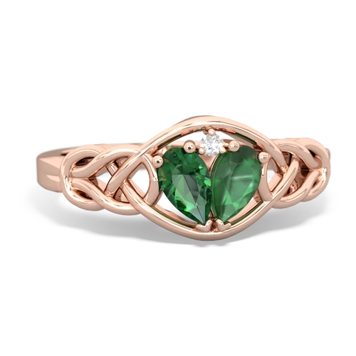 lab emerald-emerald celtic knot ring