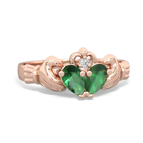 lab emerald-emerald claddagh ring