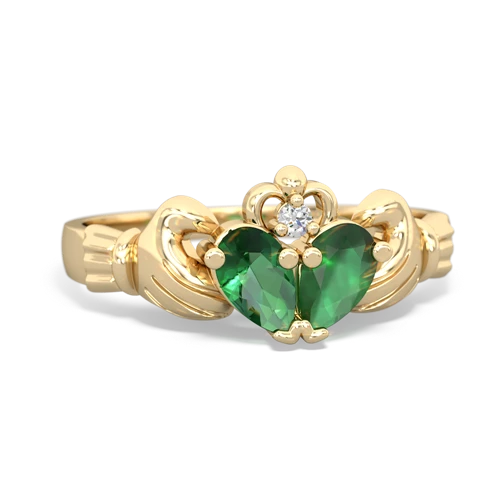 lab emerald-emerald claddagh ring