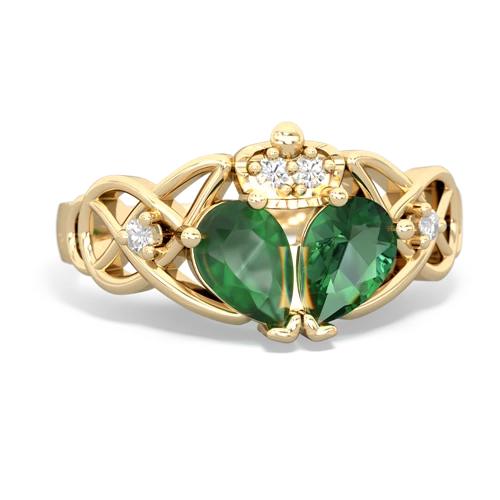 lab emerald-emerald claddagh ring