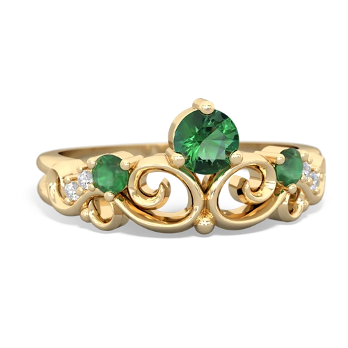 Lab Created Emerald with Genuine Emerald and Genuine Tanzanite Crown Keepsake ring
