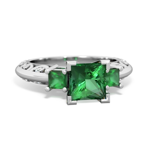 lab emerald-emerald engagement ring