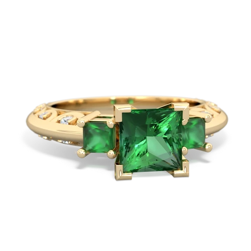 lab emerald-emerald engagement ring