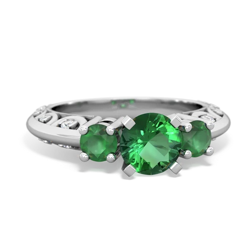 lab emerald-emerald engagement ring