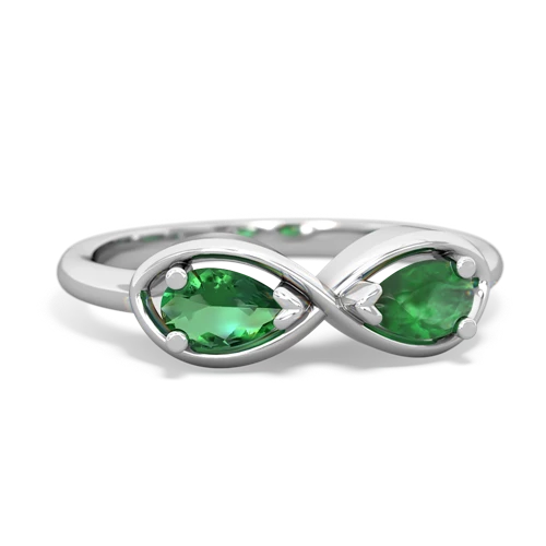 Lab Emerald Lab Created Emerald with Genuine Emerald Infinity ring Ring