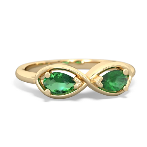 lab emerald-emerald infinity ring