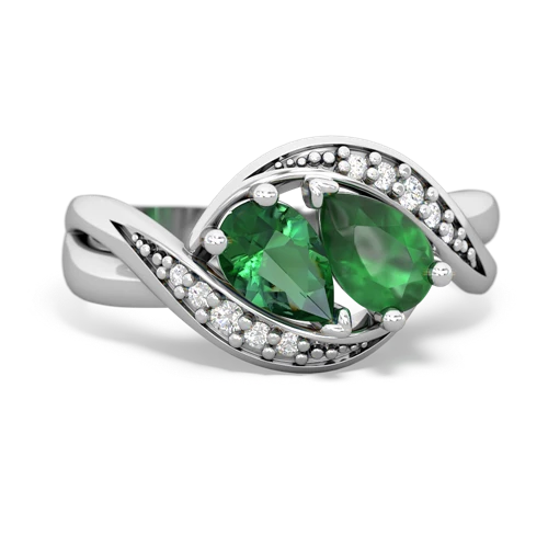 Lab Emerald Lab Created Emerald with Genuine Emerald Summer Winds ring Ring