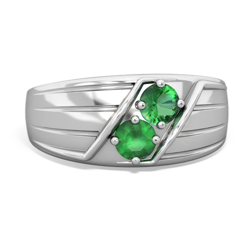 lab emerald-emerald mens ring