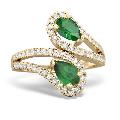 lab emerald-emerald pave swirls ring