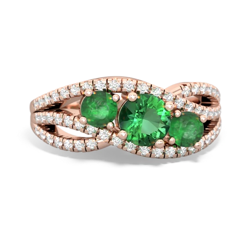 lab emerald-emerald three stone pave ring