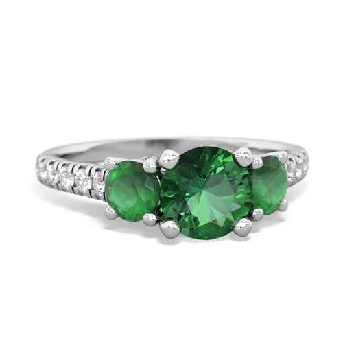 lab emerald-emerald trellis pave ring