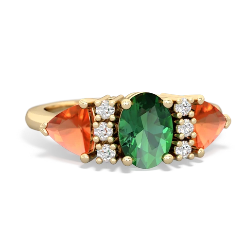 lab emerald-fire opal timeless ring