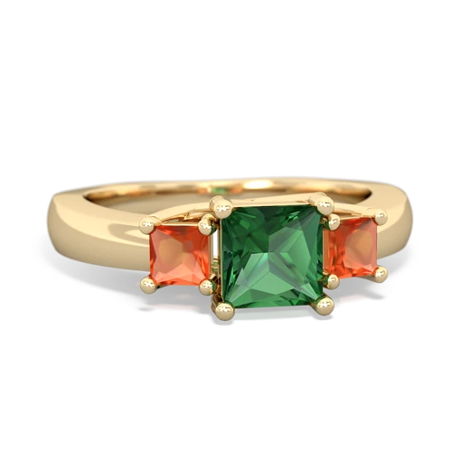 lab emerald-fire opal timeless ring
