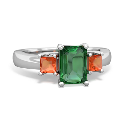 lab emerald-fire opal timeless ring