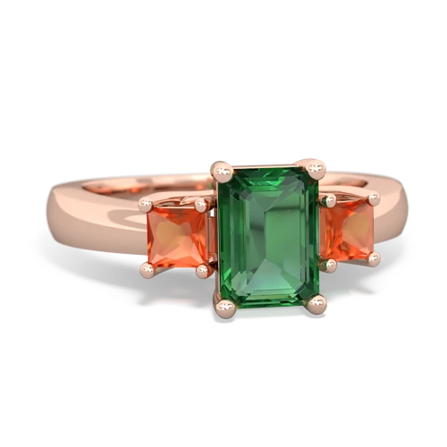 lab emerald-fire opal timeless ring