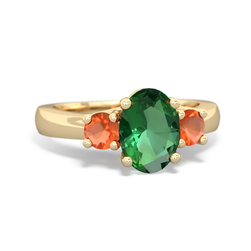 lab emerald-fire opal timeless ring