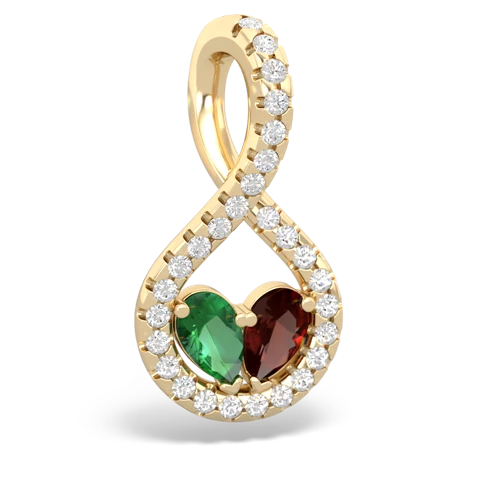 Lab Emerald Lab Created Emerald with Genuine Garnet PavÃ© Twist pendant Pendant