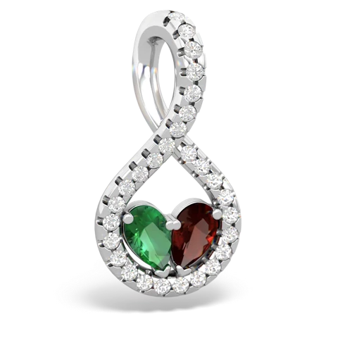 lab emerald-garnet pave twist pendant