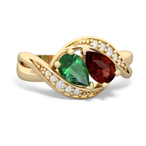 Lab Emerald Lab Created Emerald with Genuine Garnet Summer Winds ring Ring