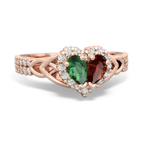 lab emerald-garnet keepsake engagement ring