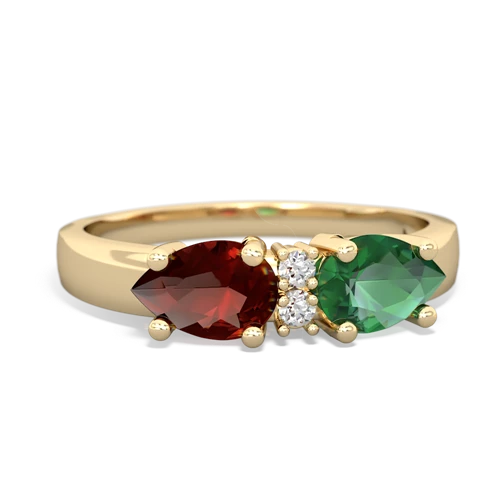 lab emerald-garnet timeless ring