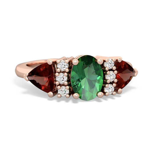 lab emerald-garnet timeless ring