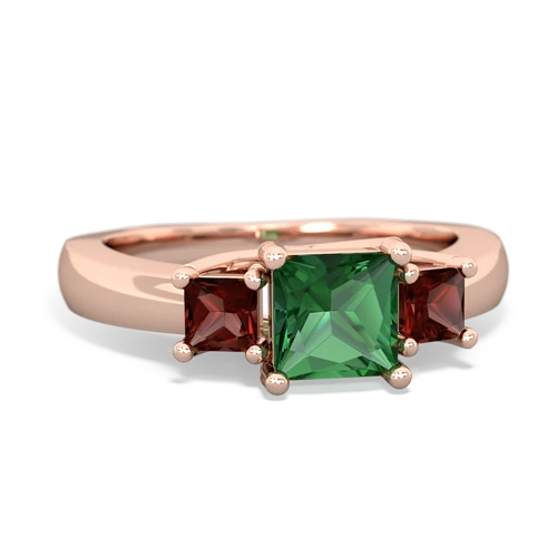 lab emerald-garnet timeless ring