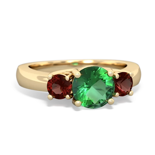 lab emerald-garnet timeless ring