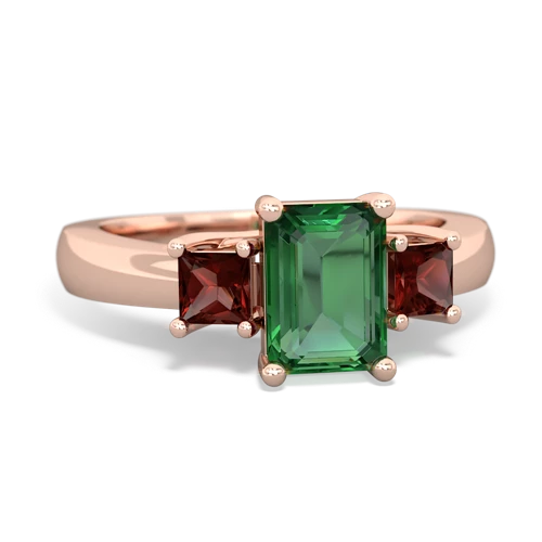 lab emerald-garnet timeless ring