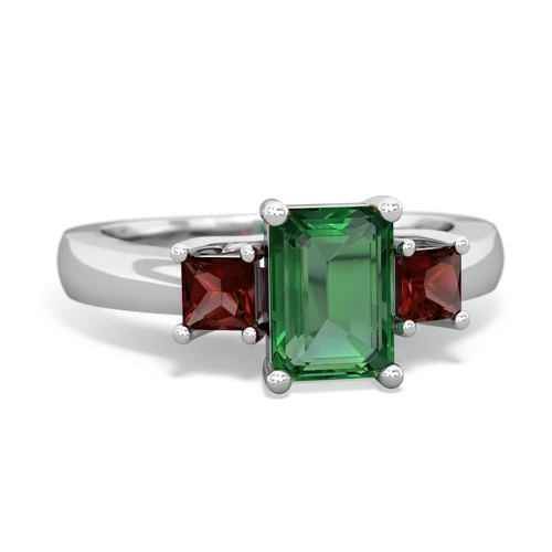 lab emerald-garnet timeless ring