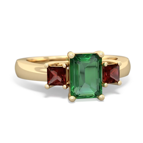 lab emerald-garnet timeless ring