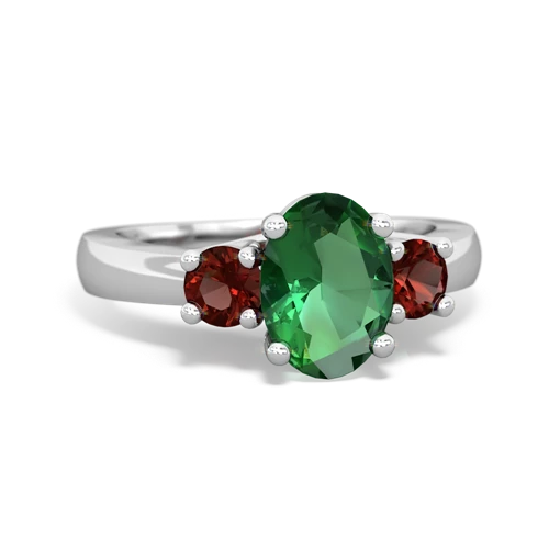 lab emerald-garnet timeless ring