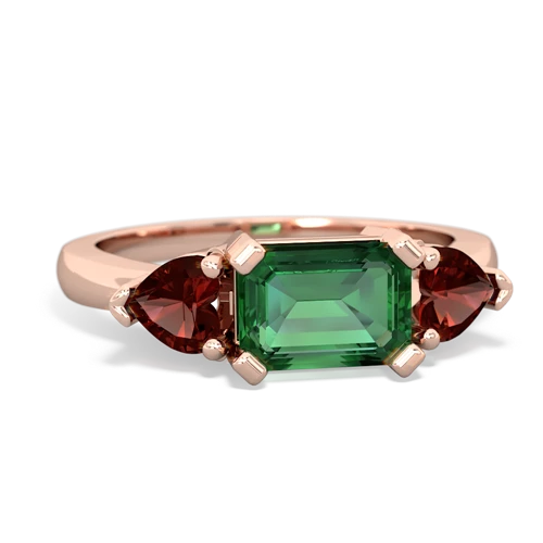 lab emerald-garnet timeless ring