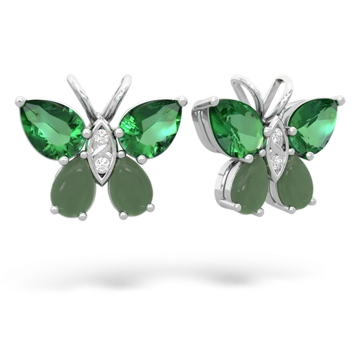 lab emerald-jade butterfly earrings