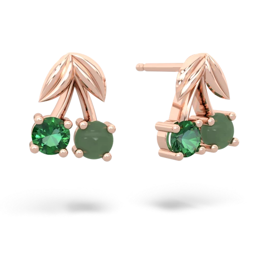 lab emerald-jade cherries earrings