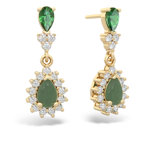 lab emerald-jade dangle earrings