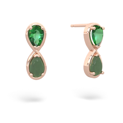 lab emerald-jade infinity earrings