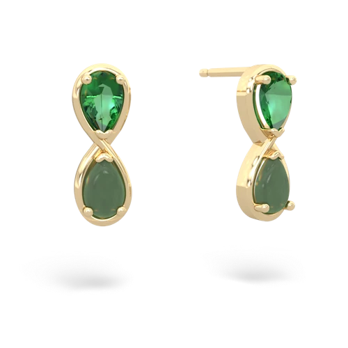 lab emerald-jade infinity earrings