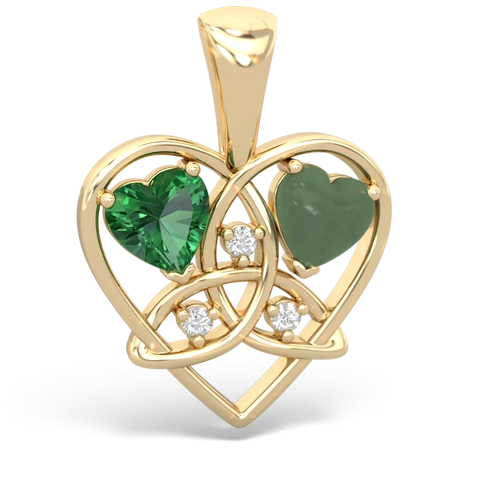 lab emerald-jade celtic heart pendant