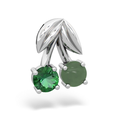 lab emerald-jade cherries pendant