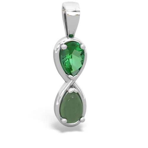 lab emerald-jade infinity pendant