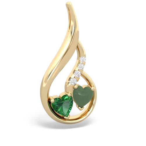 lab emerald-jade keepsake swirl pendant