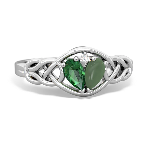 lab emerald-jade celtic knot ring