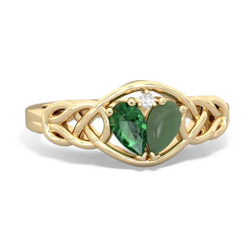 lab emerald-jade celtic knot ring